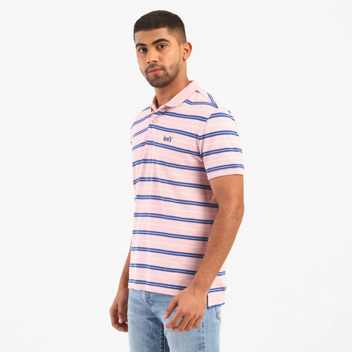 Men's Striped Polo Collar T-Shirt - Image 3