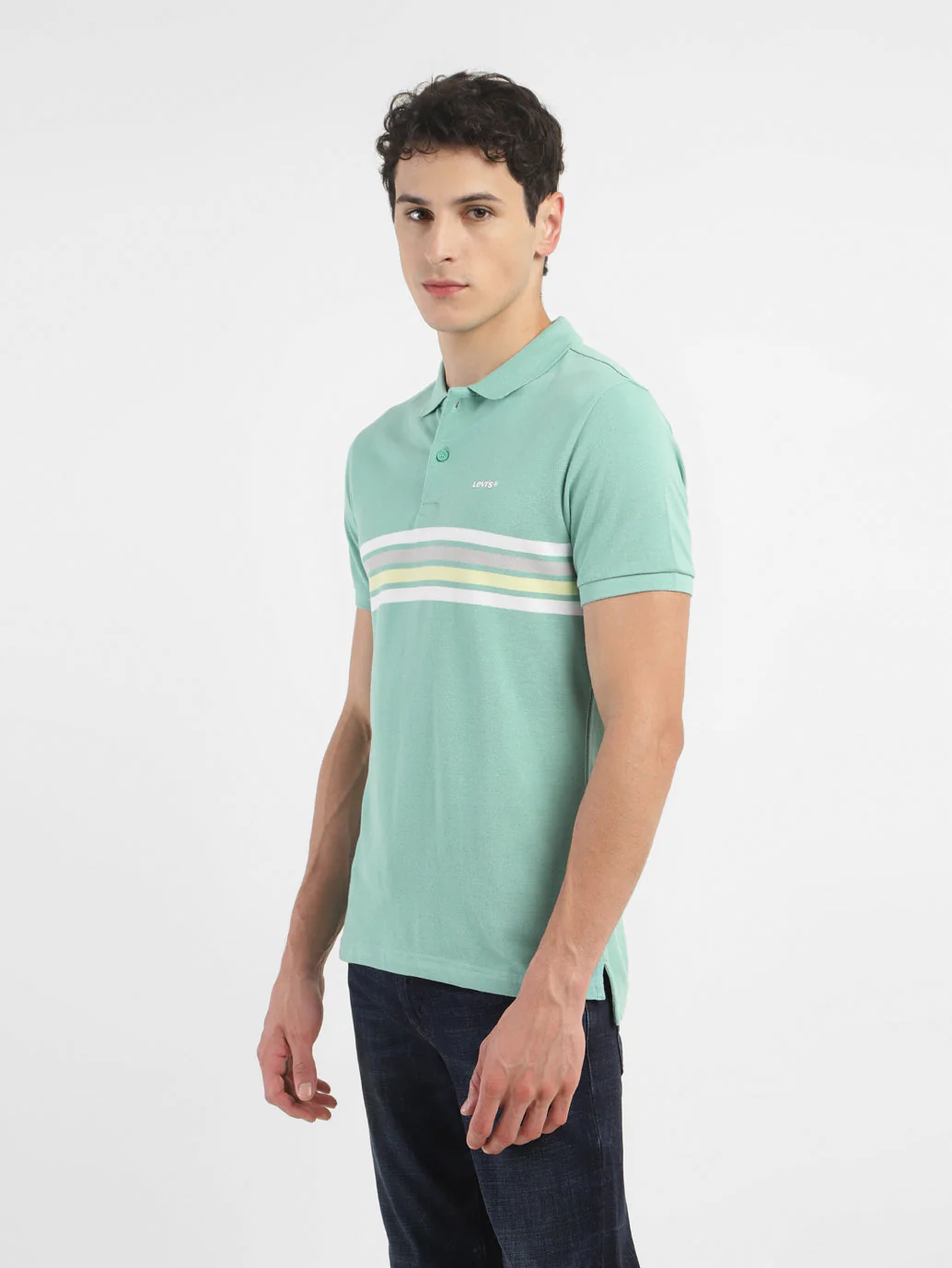 Men's Striped Polo T-shirt - Image 3