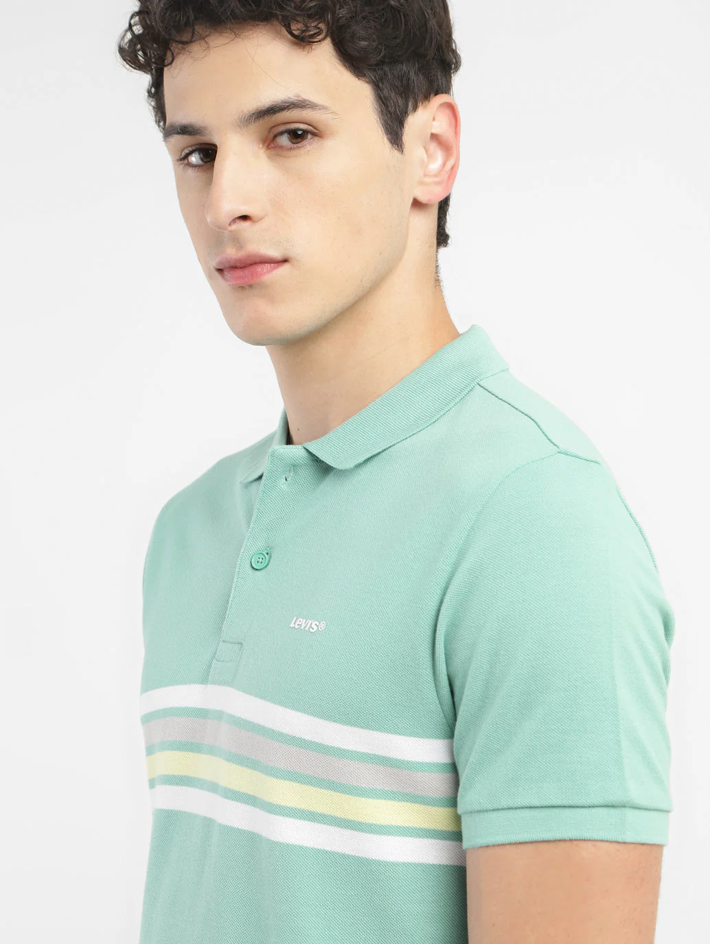 Men's Striped Polo T-shirt - Image 5