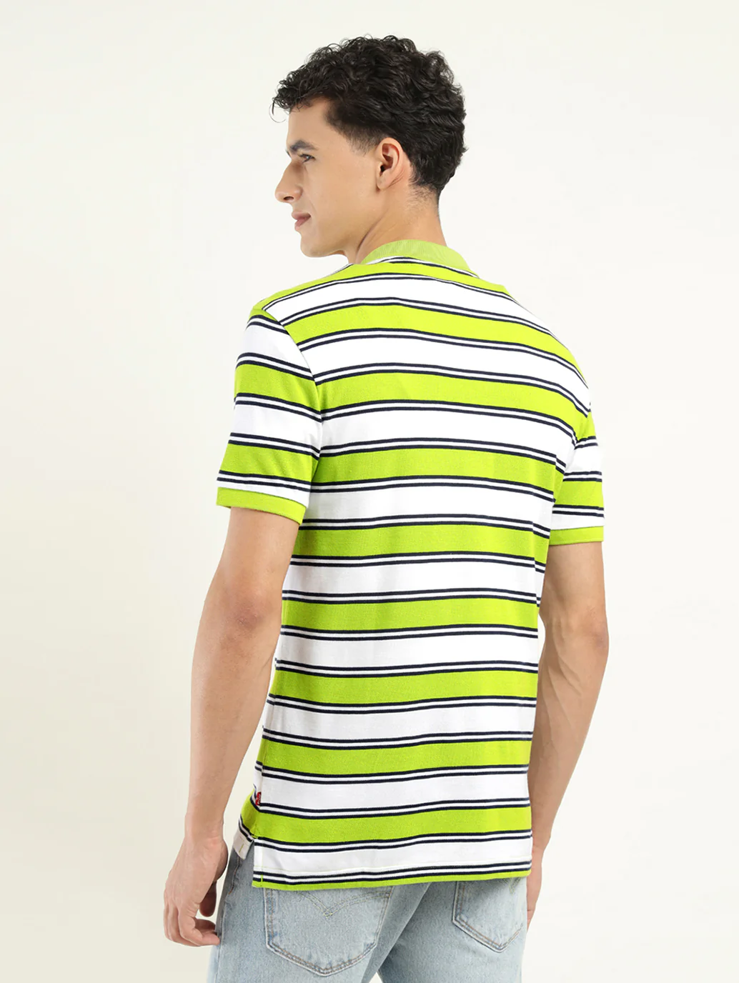 Men's Striped Polo T-shirt - Image 3