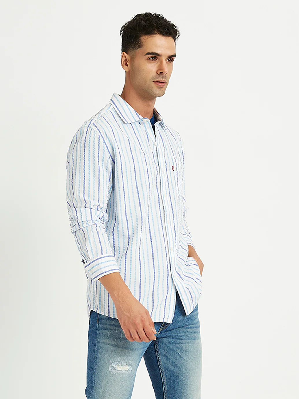 Men's Striped Slim Fit Shirt - Image 2