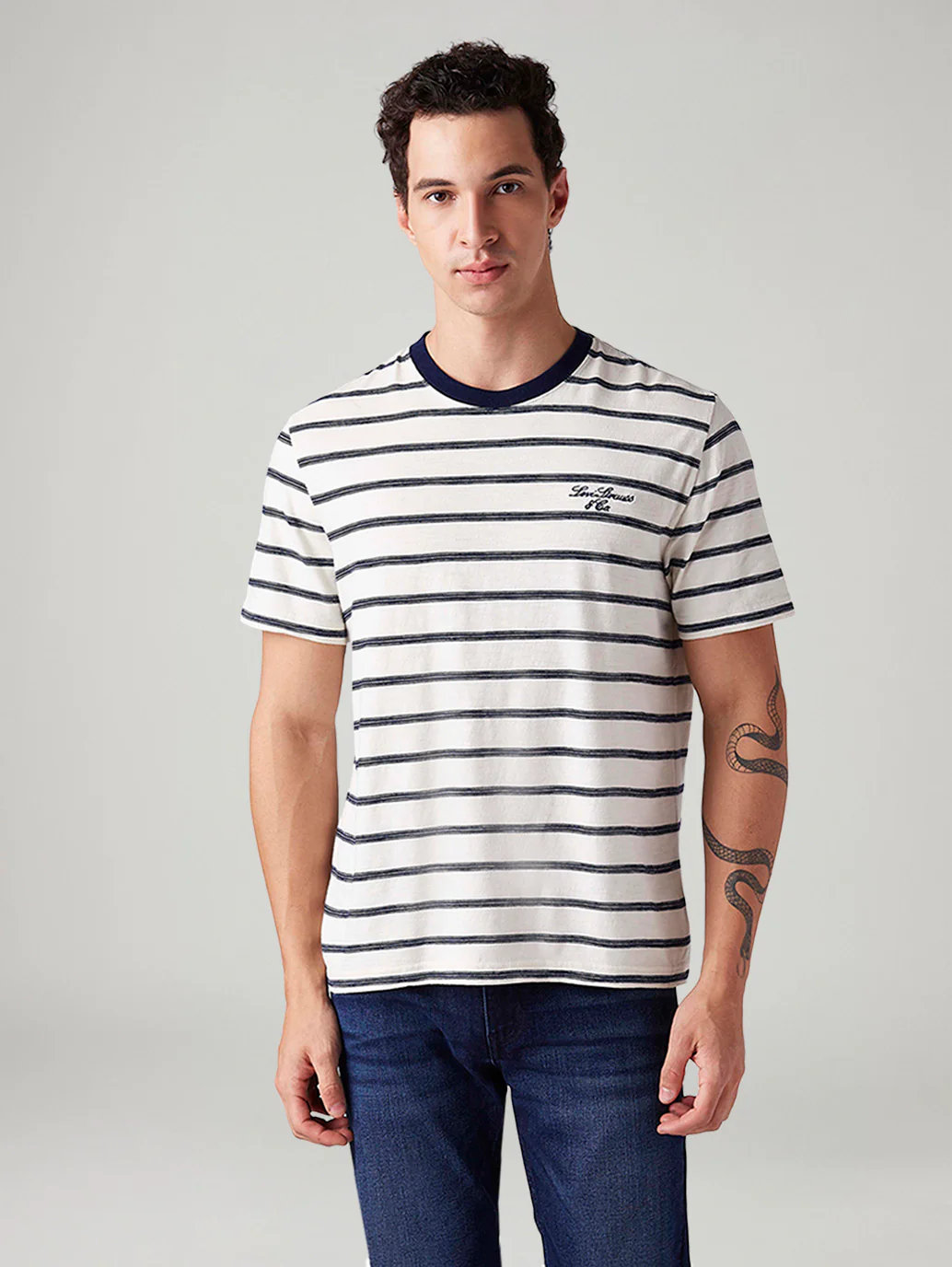 Men's Striped Regular Fit T-Shirt - Image 2