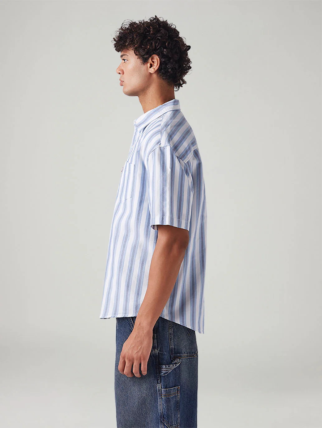 Men's Striped Relaxed Fit Oxford Shirt - Image 4