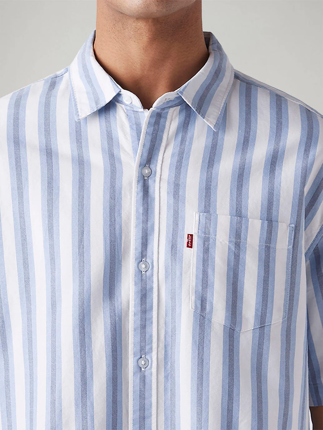 Men's Striped Relaxed Fit Oxford Shirt - Image 5