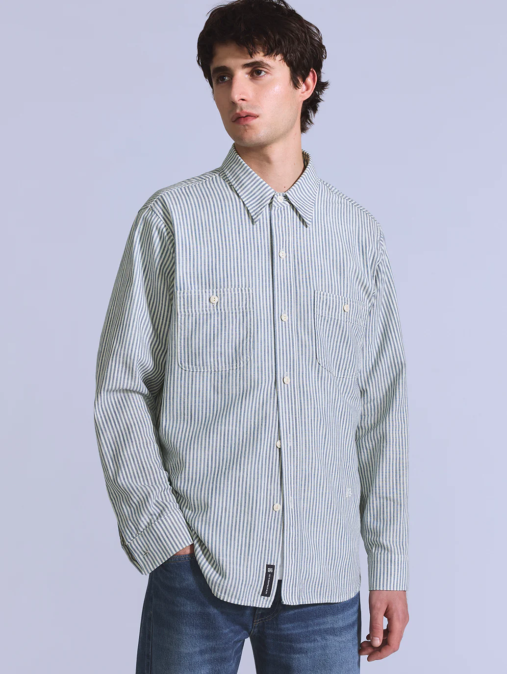 Men's Striped Relaxed Fit Shirt - Image 5