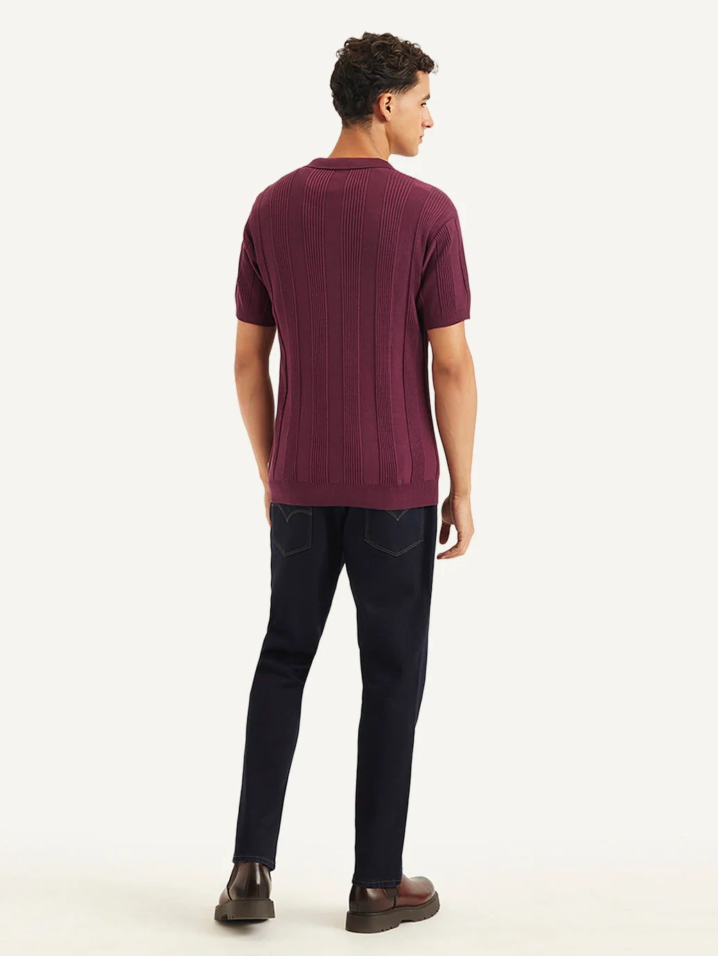 Men's Redloop Striped Slim Fit Polo T-Shirt - Image 5