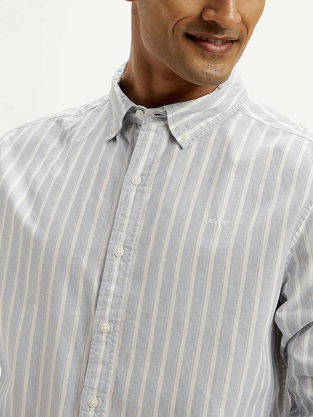 Men's Striped Slim Fit Shirt - Image 4