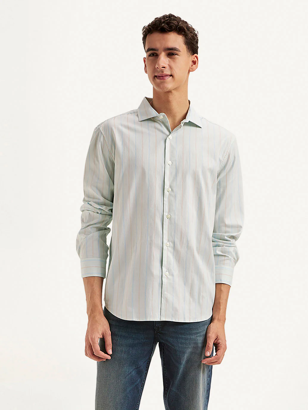 Men's Redloop Striped Slim Fit Shirt - Image 2