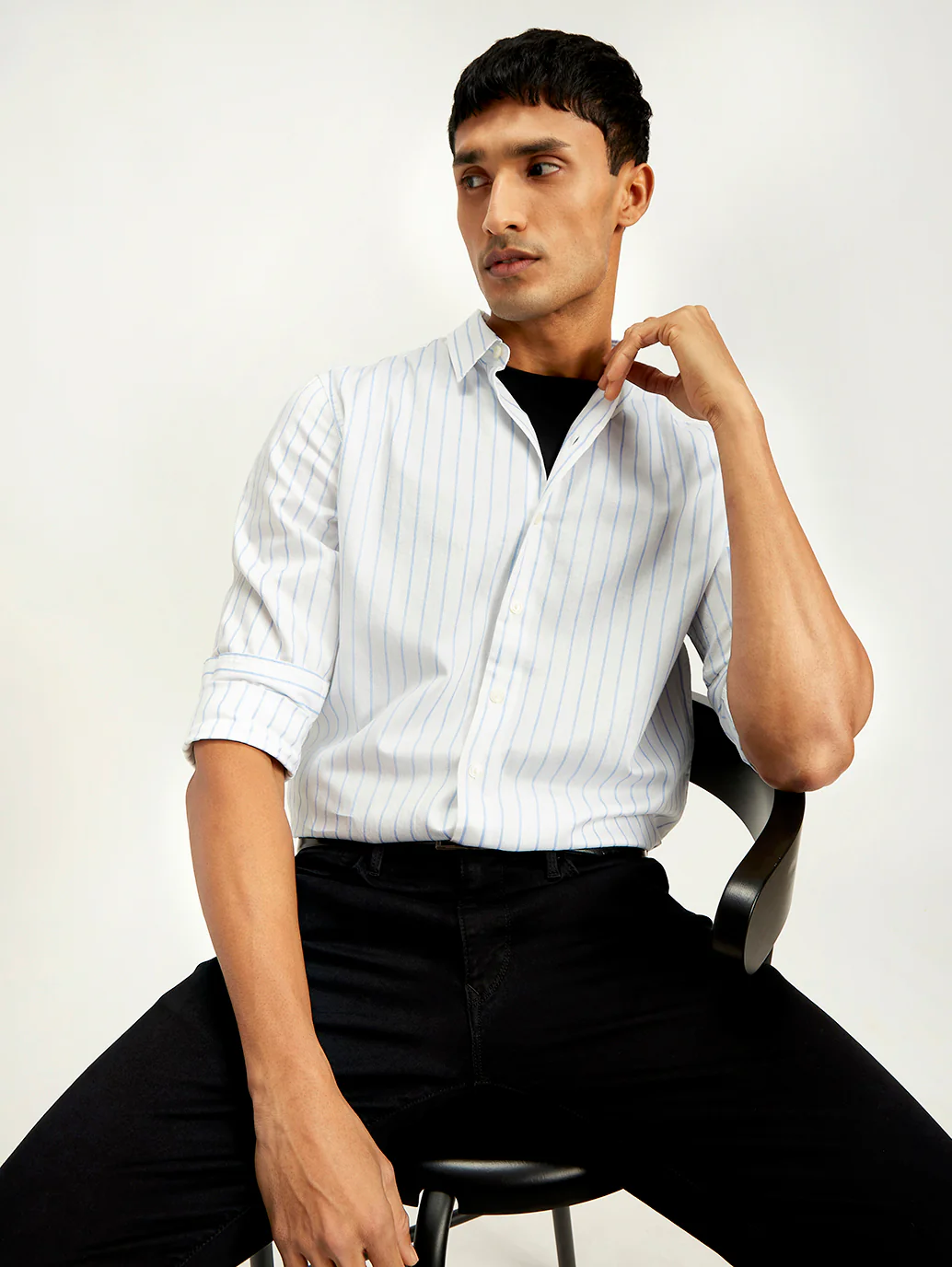 Men's Redloop Striped Slim Fit Shirt - Image 2