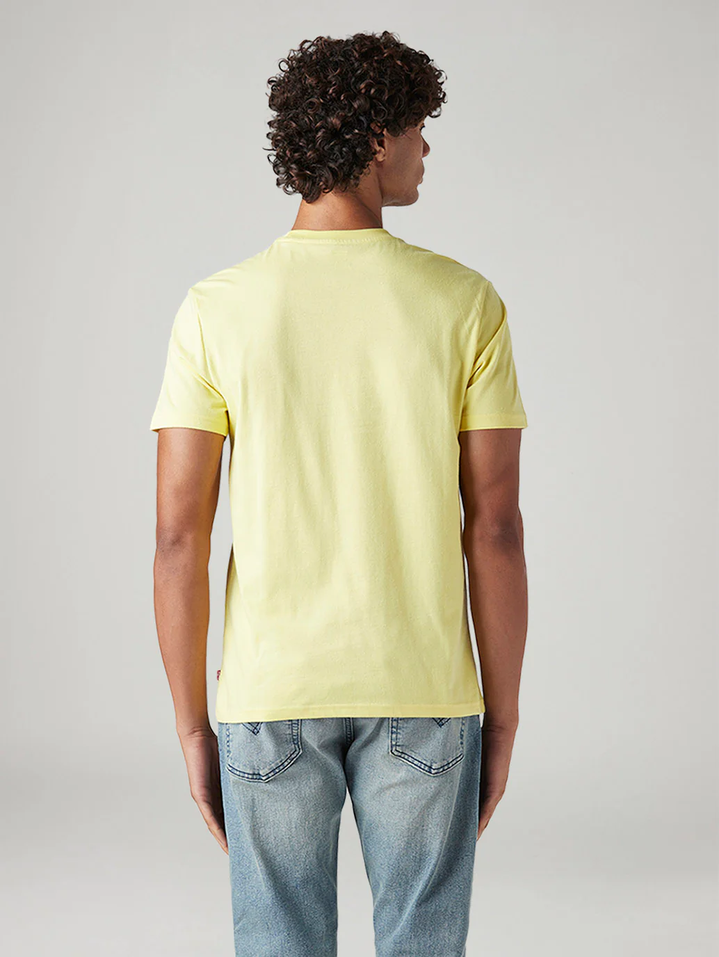 Men's Solid Yellow Round Neck T-Shirt - Image 3