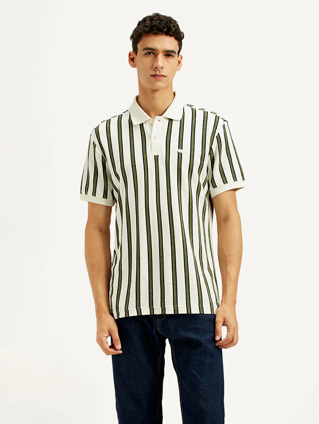 Men's Striped Slim Fit Polo T-Shirt - Image 2