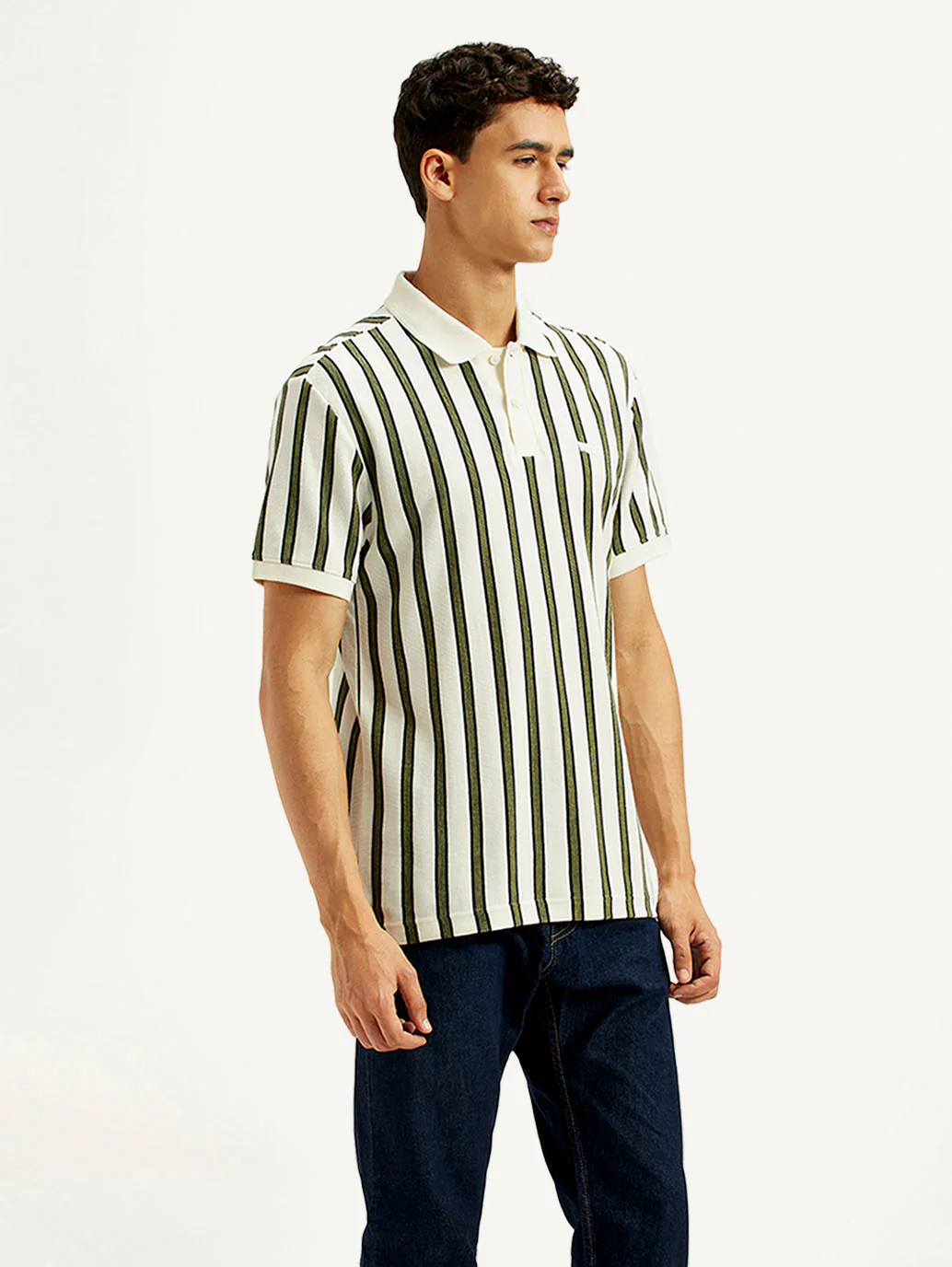 Men's Striped Slim Fit Polo T-Shirt - Image 5