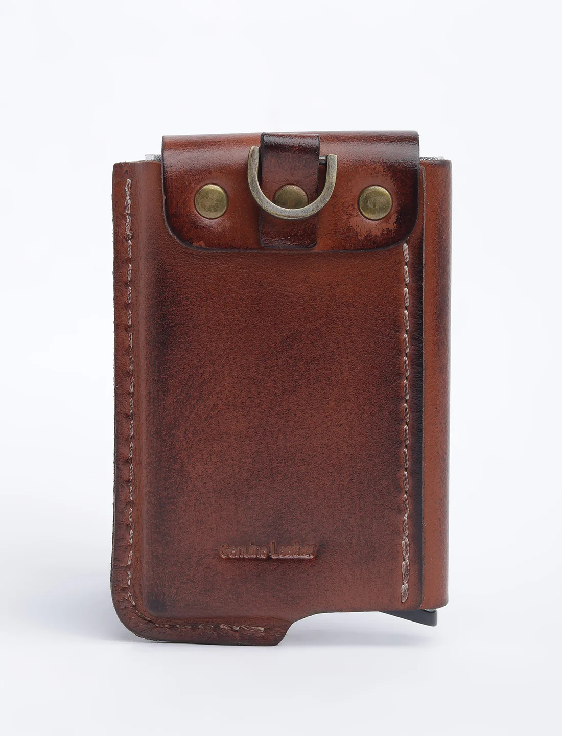 Men's Tan Solid Card Holder - Image 2