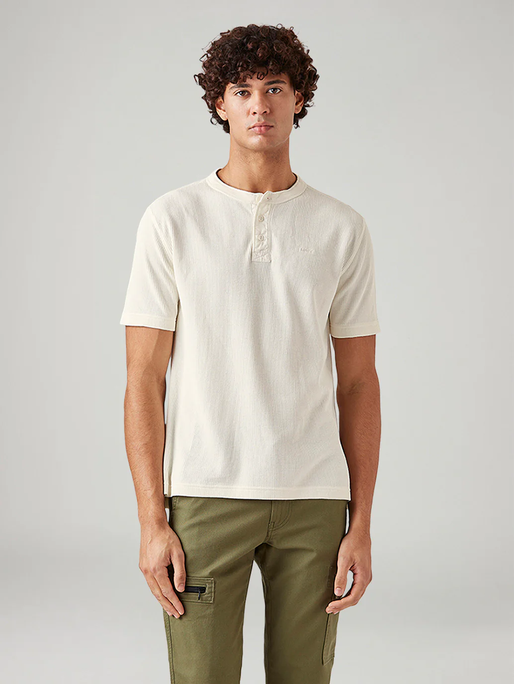 Men's Textured Regular Fit Textured T-Shirt - Image 2