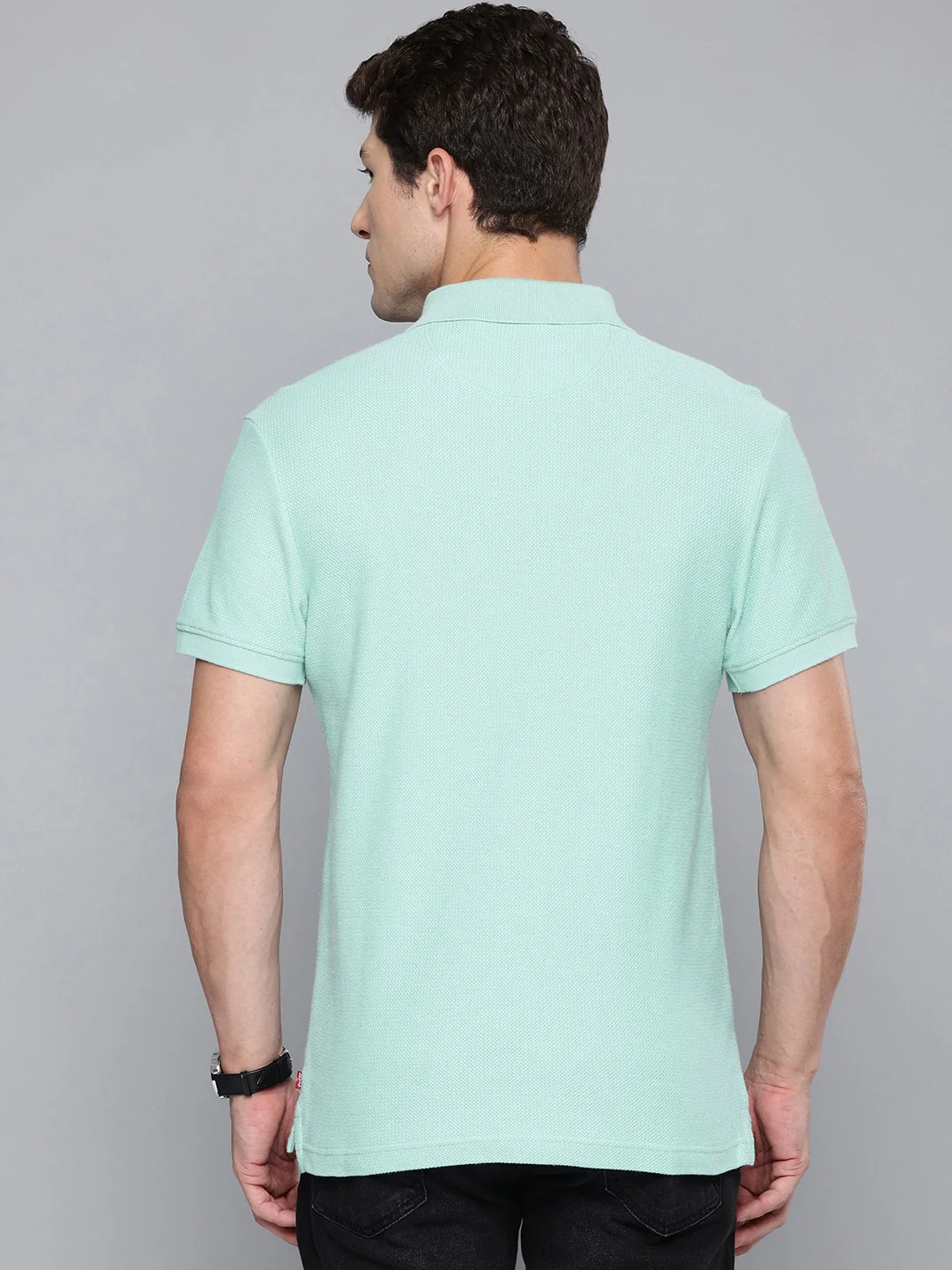 Men's Textured Slim Fit Polo T-Shirt - Image 2