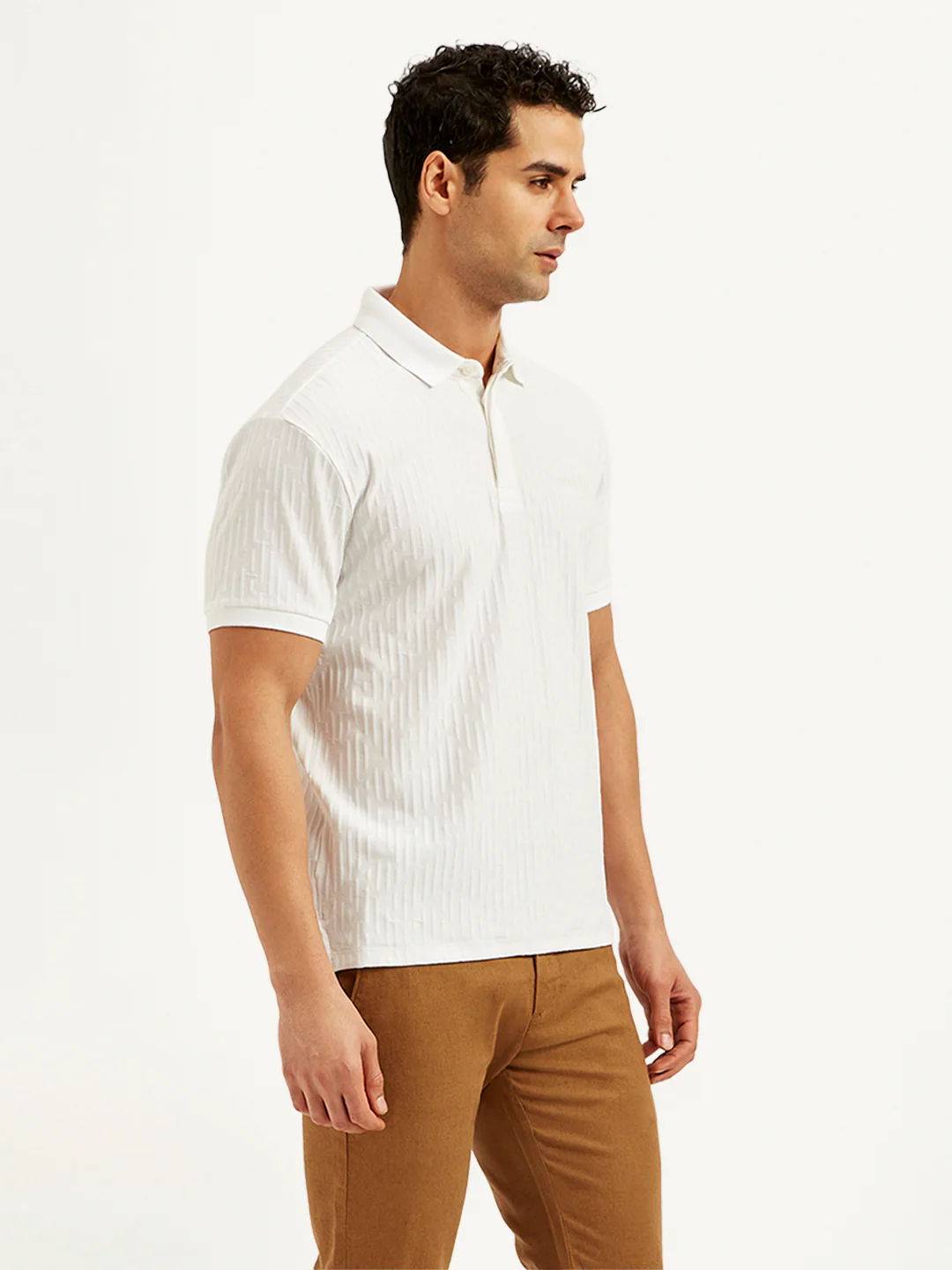 Men's Redloop Textured Slim Fit Polo T-Shirt - Image 4