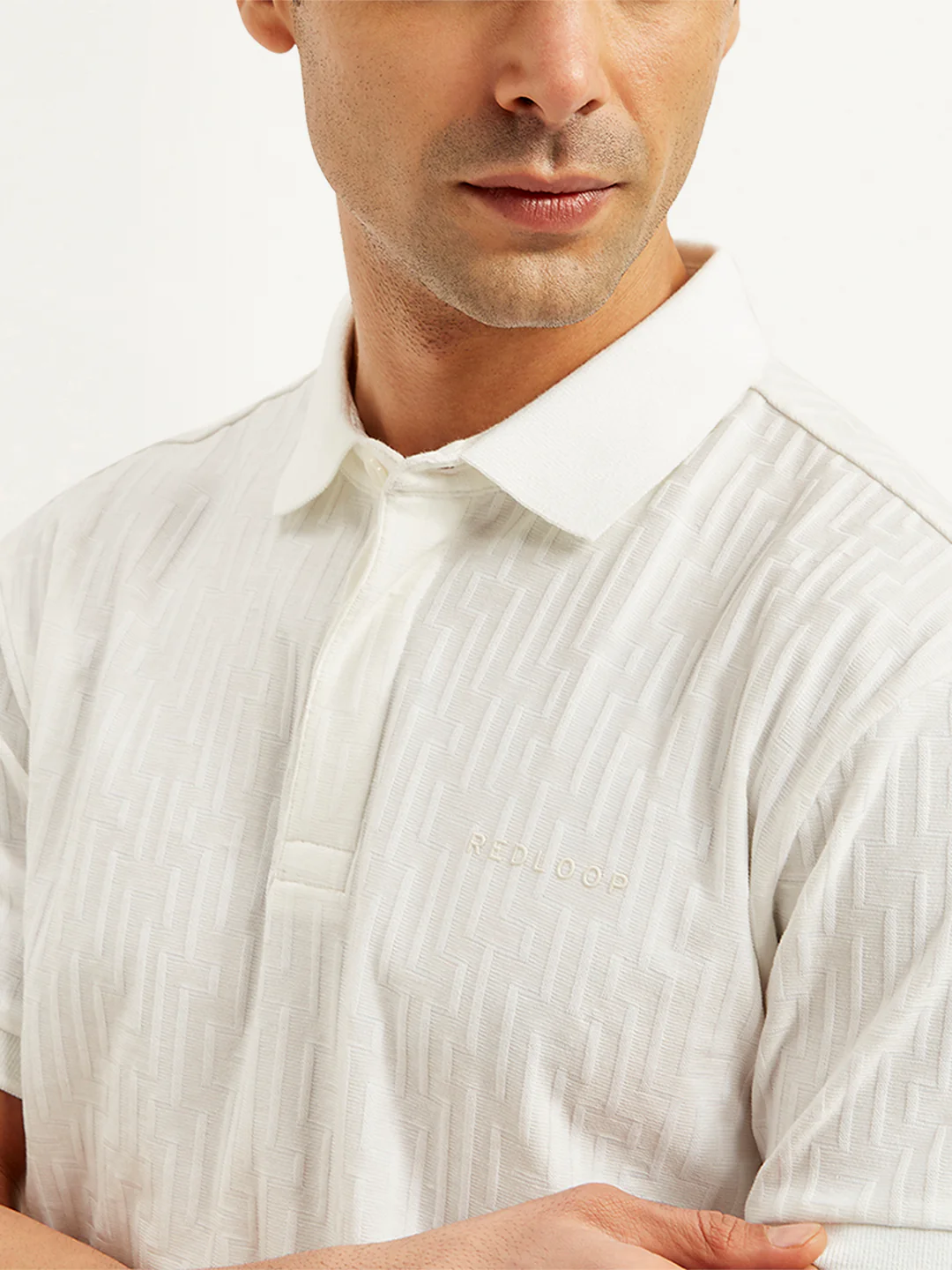 Men's Redloop Textured Slim Fit Polo T-Shirt - Image 5