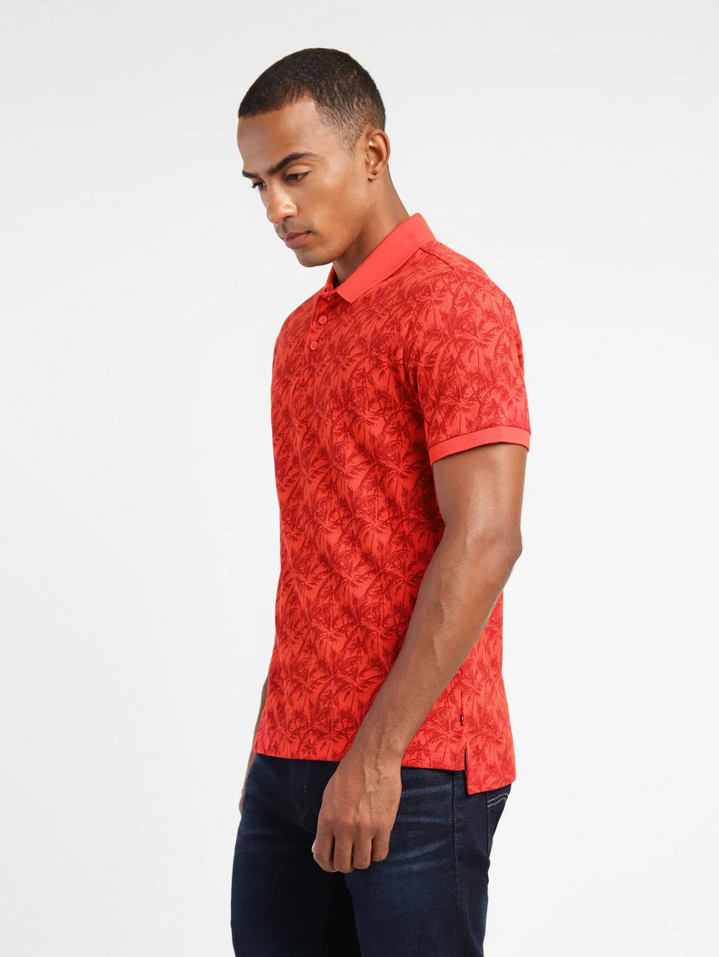 Men's Tropical Print Polo T-Shirt - Image 4