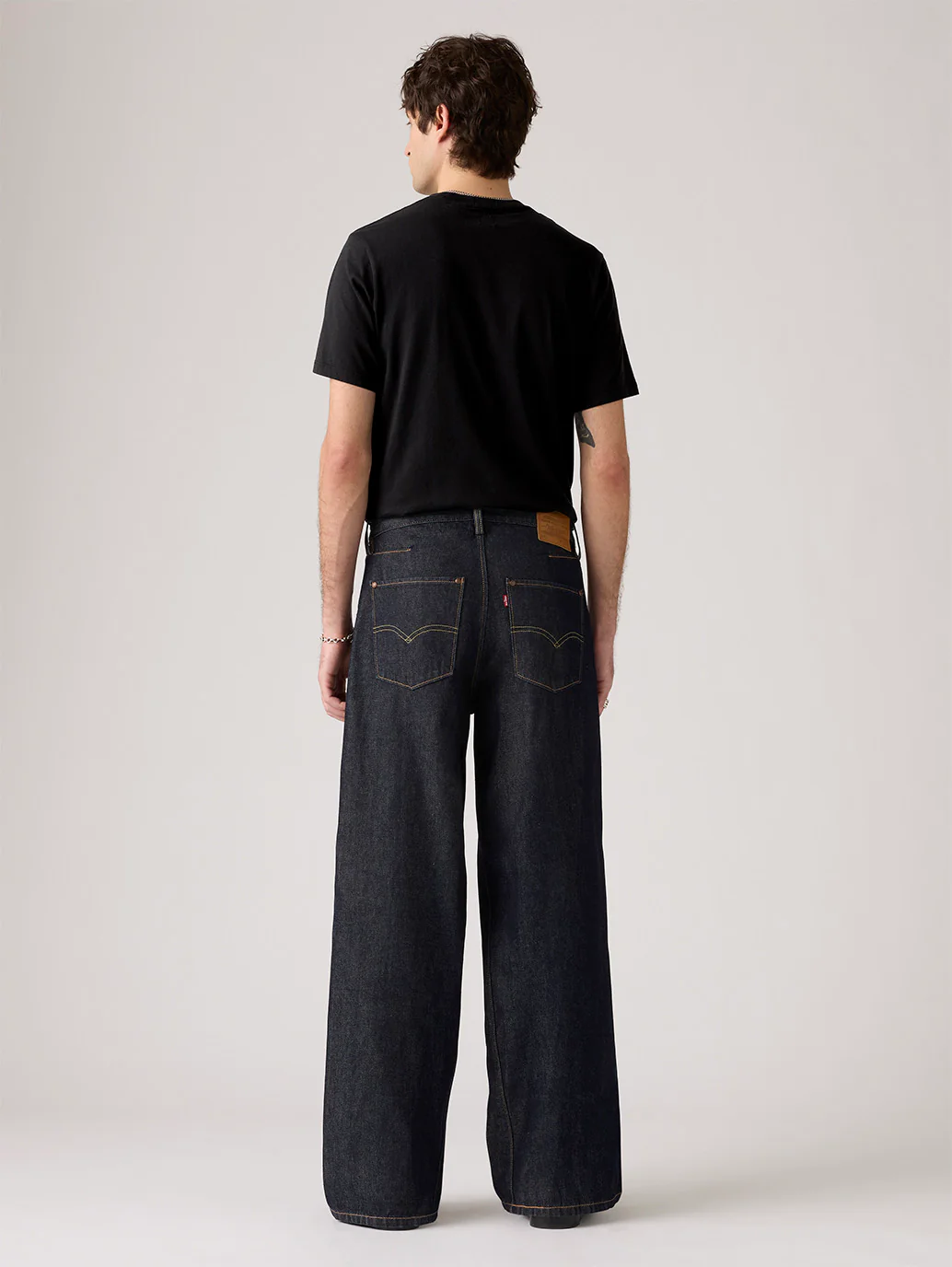 Men's Dark Indigo Twisted Baggy Fit Mid Rise Jeans - Image 4