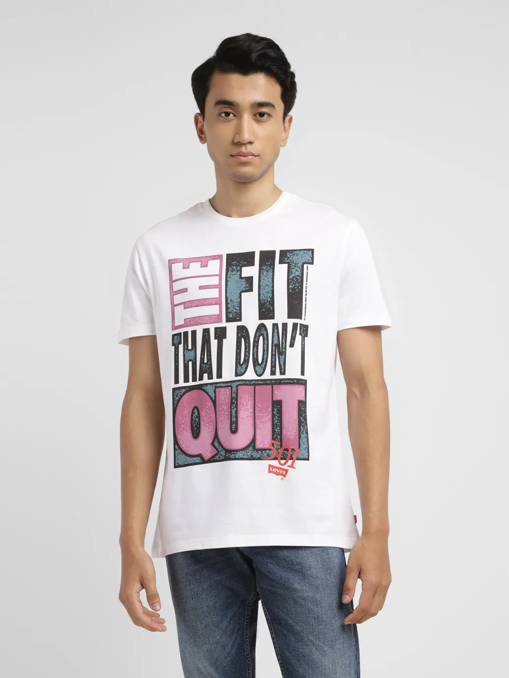 Men's Typographic Print Slim Fit T-shirt - Image 2