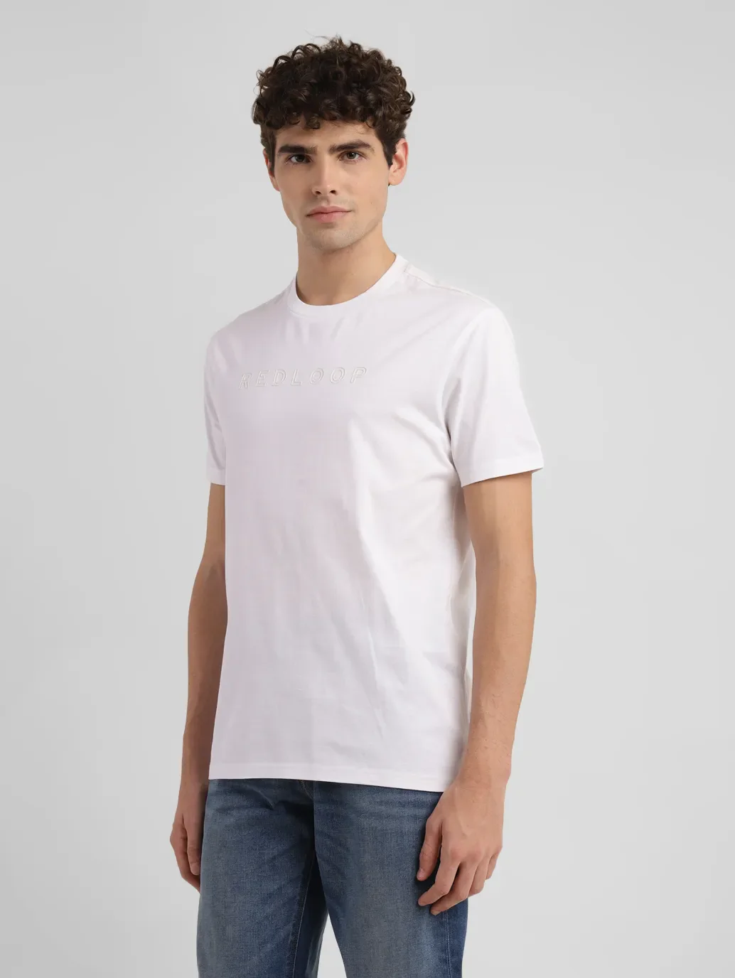 Men's Redloop Typographic Print Slim Fit T-shirt - Image 4