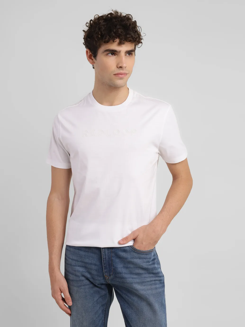 Men's Redloop Typographic Print Slim Fit T-shirt - Image 6