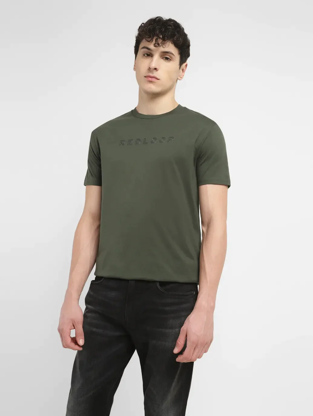 Men's Redloop Typographic Print Slim Fit T-shirt - Image 6