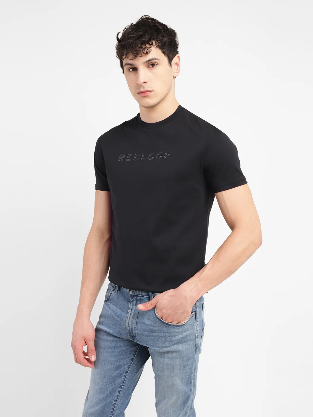 Men's Redloop Typographic Print Slim Fit T-shirt - Image 6