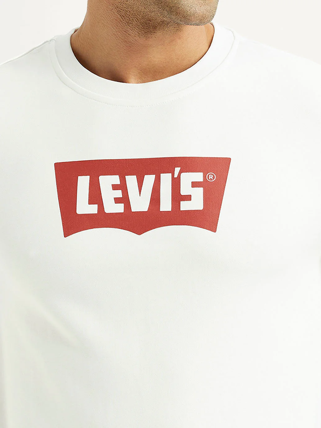 Men's Typographic Print White Slim Fit Sweatshirt - Image 4