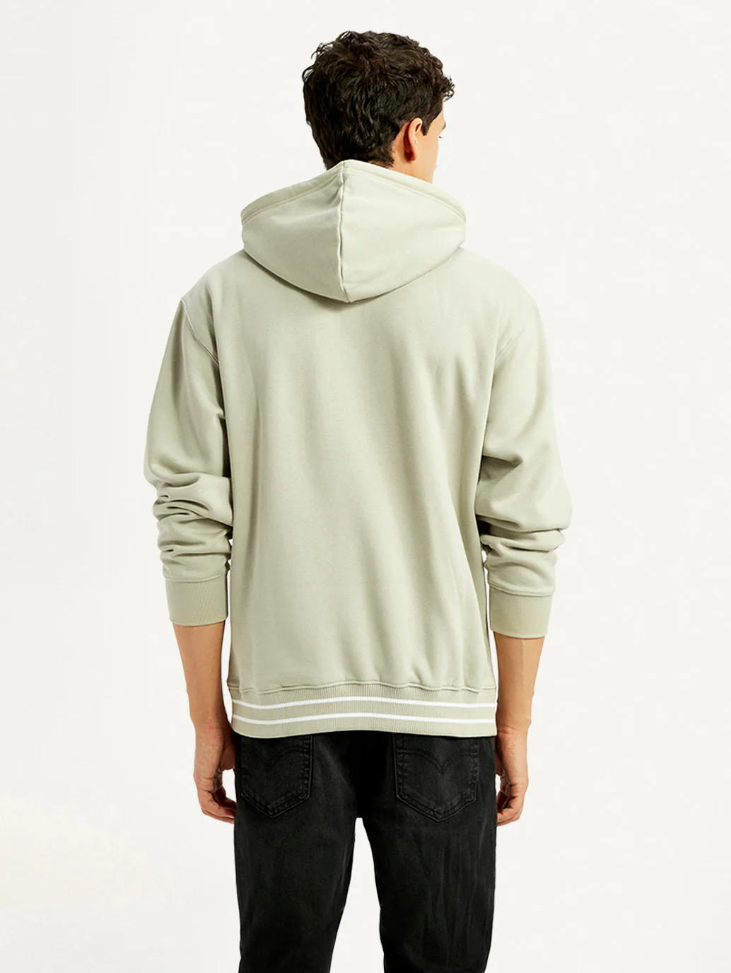 Men's Typography Beige Hooded Sweatshirt - Image 3