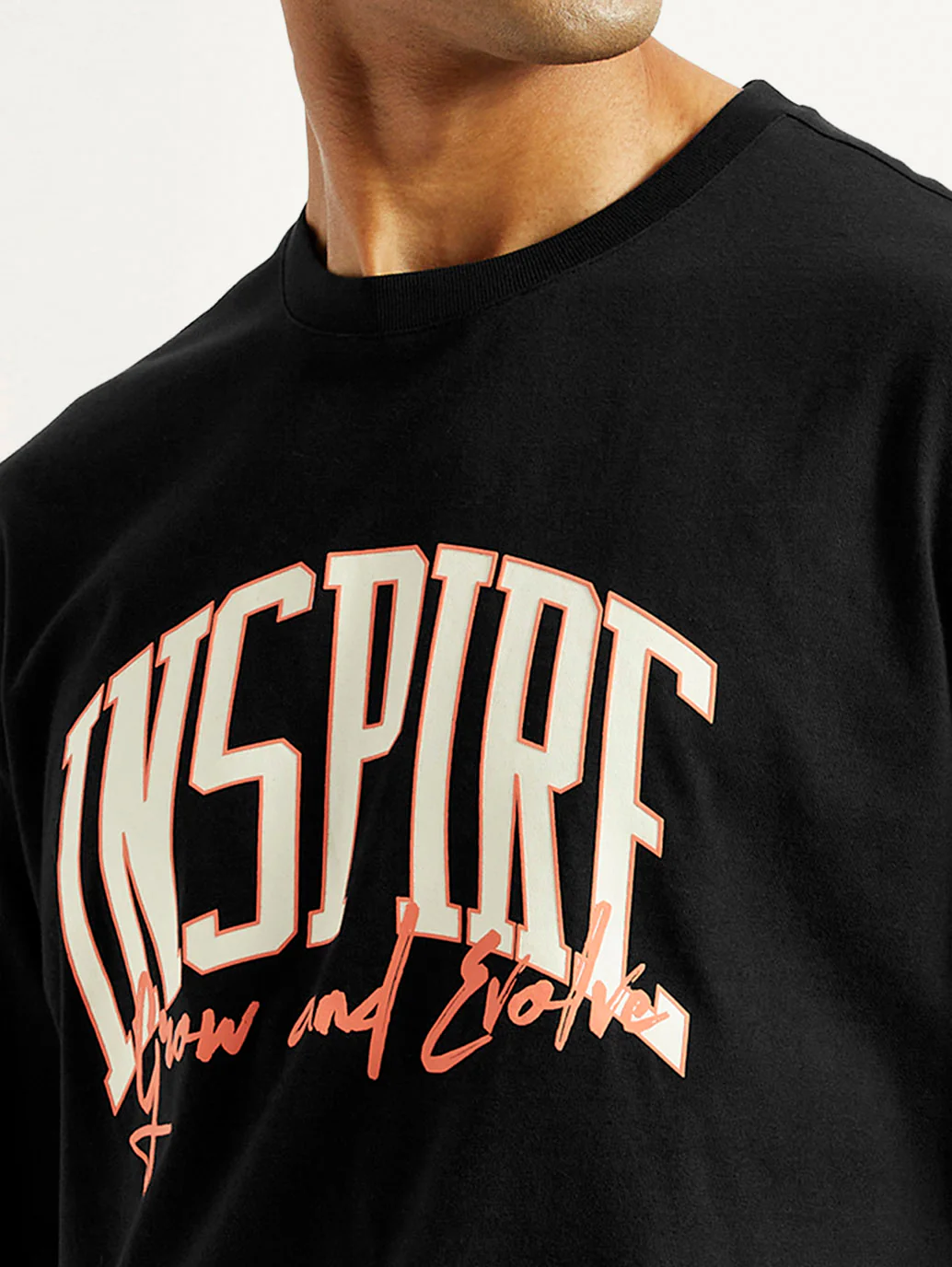 Men's Typography Black Crew Neck Co-Ord Set - Image 3