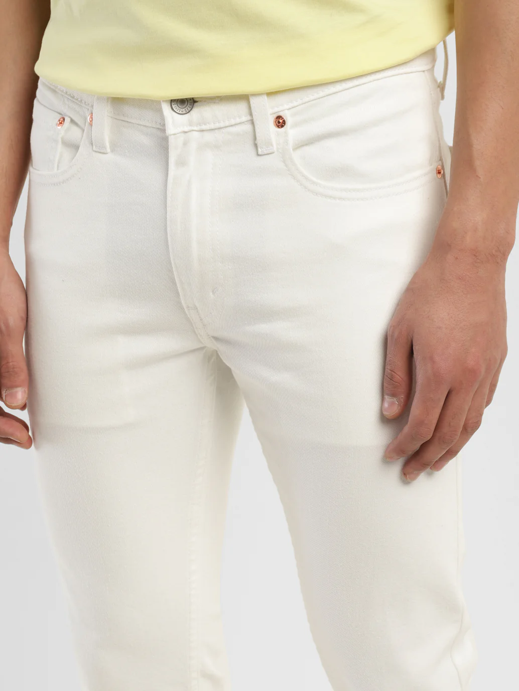 Men's White Skinny Fit Mid Rise Jeans - Image 10