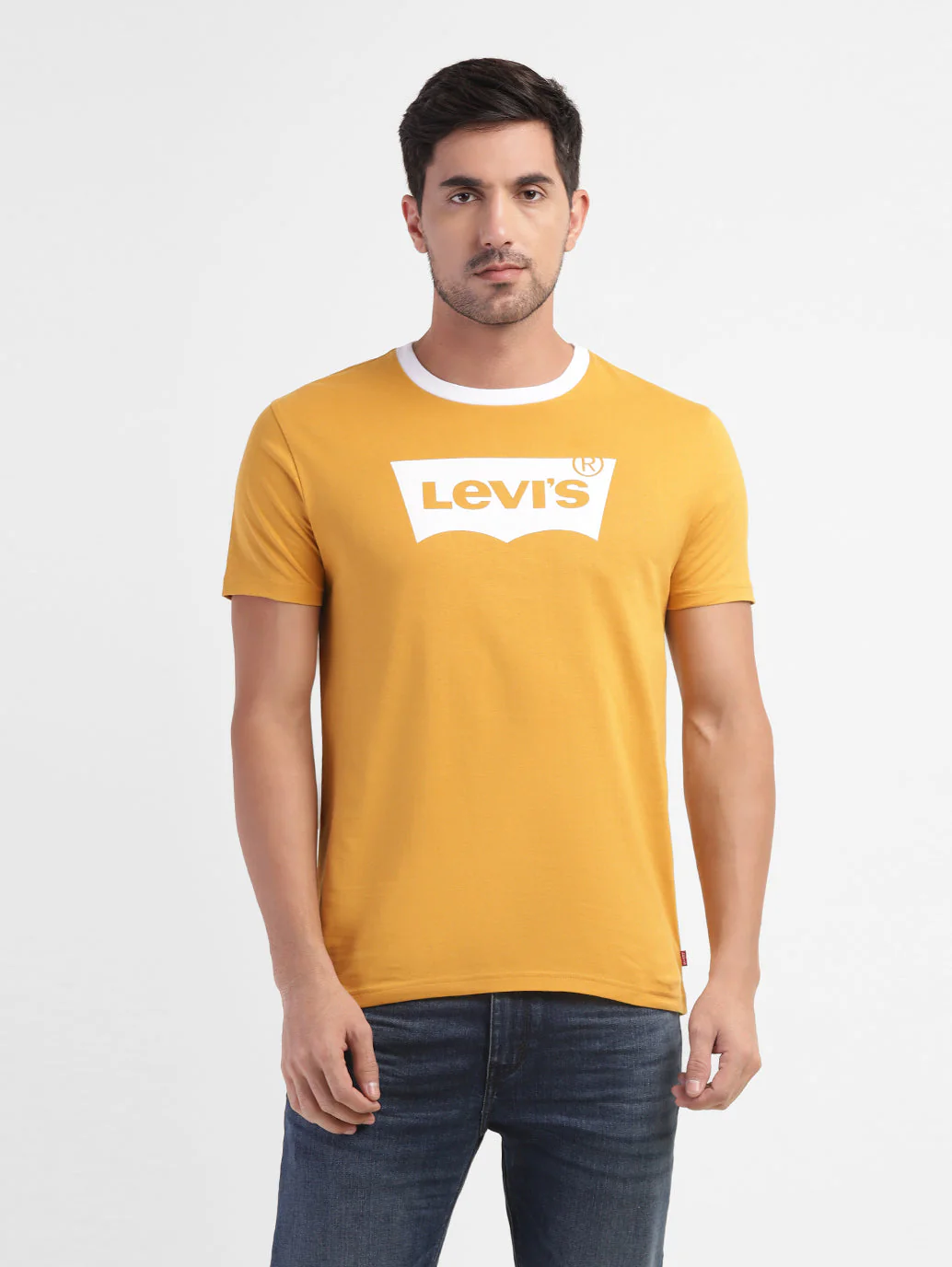 Men's Yellow Brand Logo T-Shirt - Image 2
