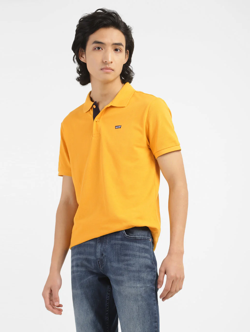 Men's Yellow Polo Collar T-Shirt
