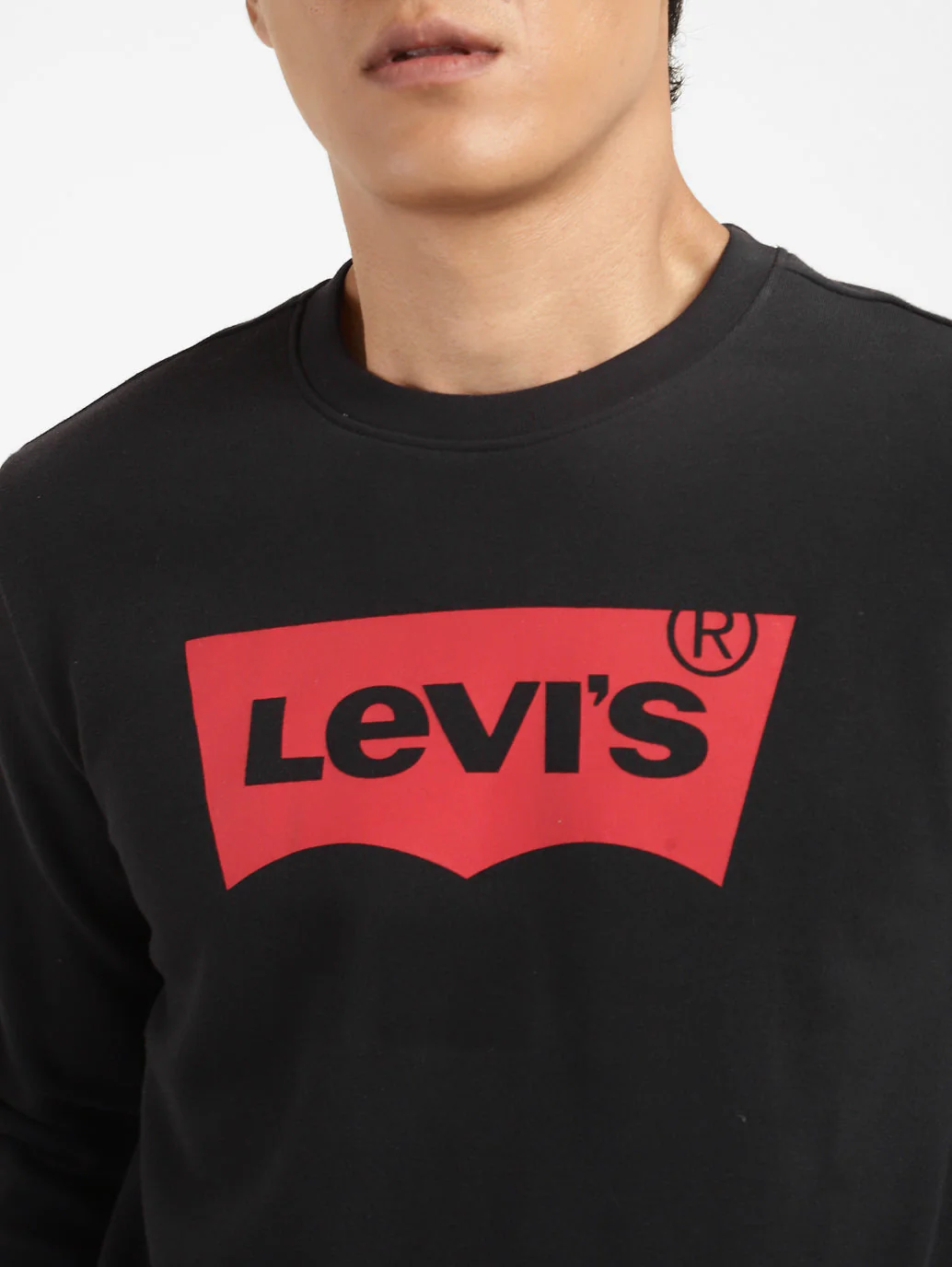 Men's Brand Logo Crew Neck Sweatshirt Black - Image 5
