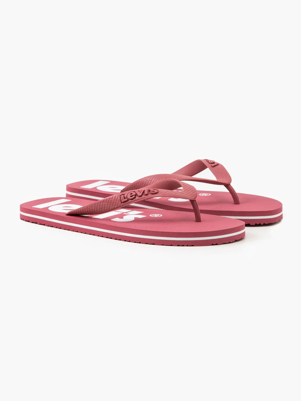 Unisex Dark Pink Debossed & Printed Logo Flip-Flops - Image 2
