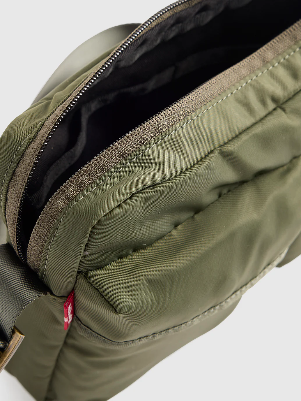 Unisex Olive Solid Crossbody Bag - Image 5