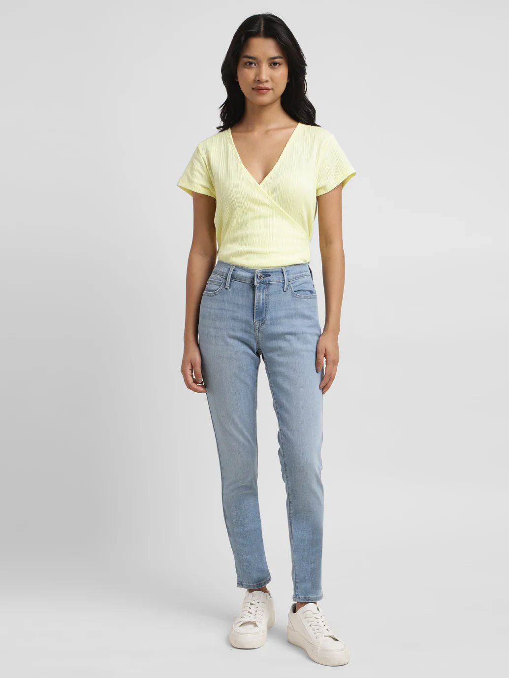 Women's 710 Blue Skinny Fit Mid Rise Jeans - Image 6