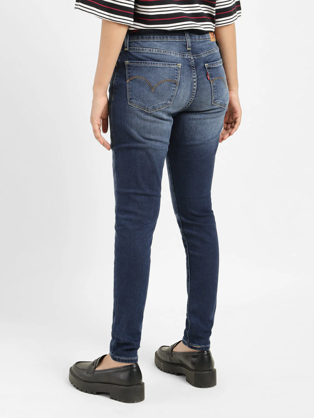 Women's 710 Blue Skinny Fit Mid Rise Jeans - Image 5