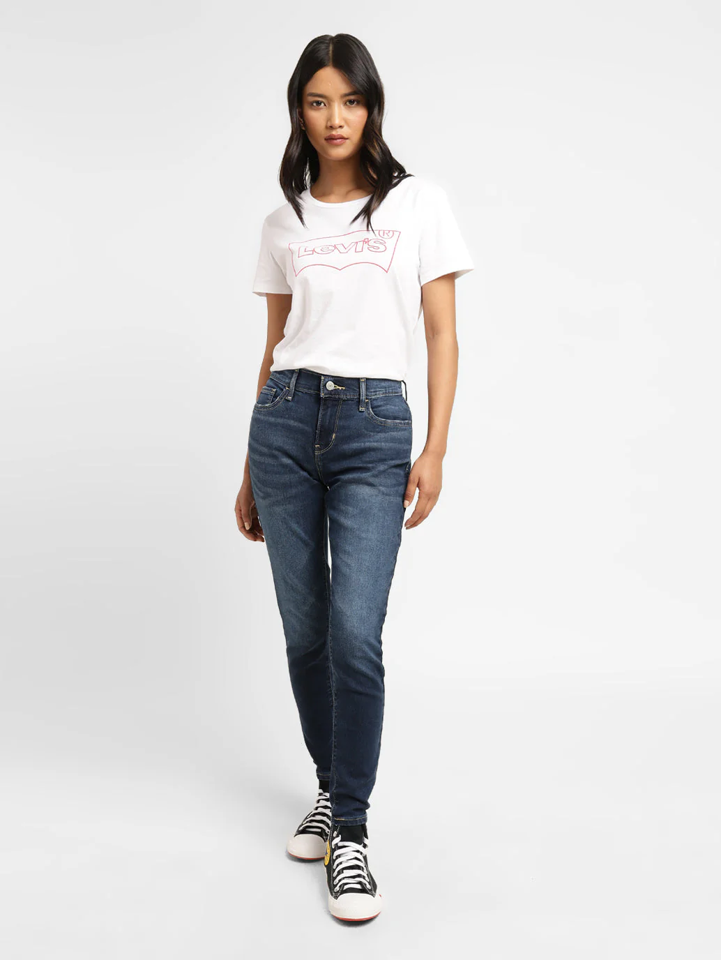 Women's 710 Blue Skinny Fit Mid Rise Jeans
