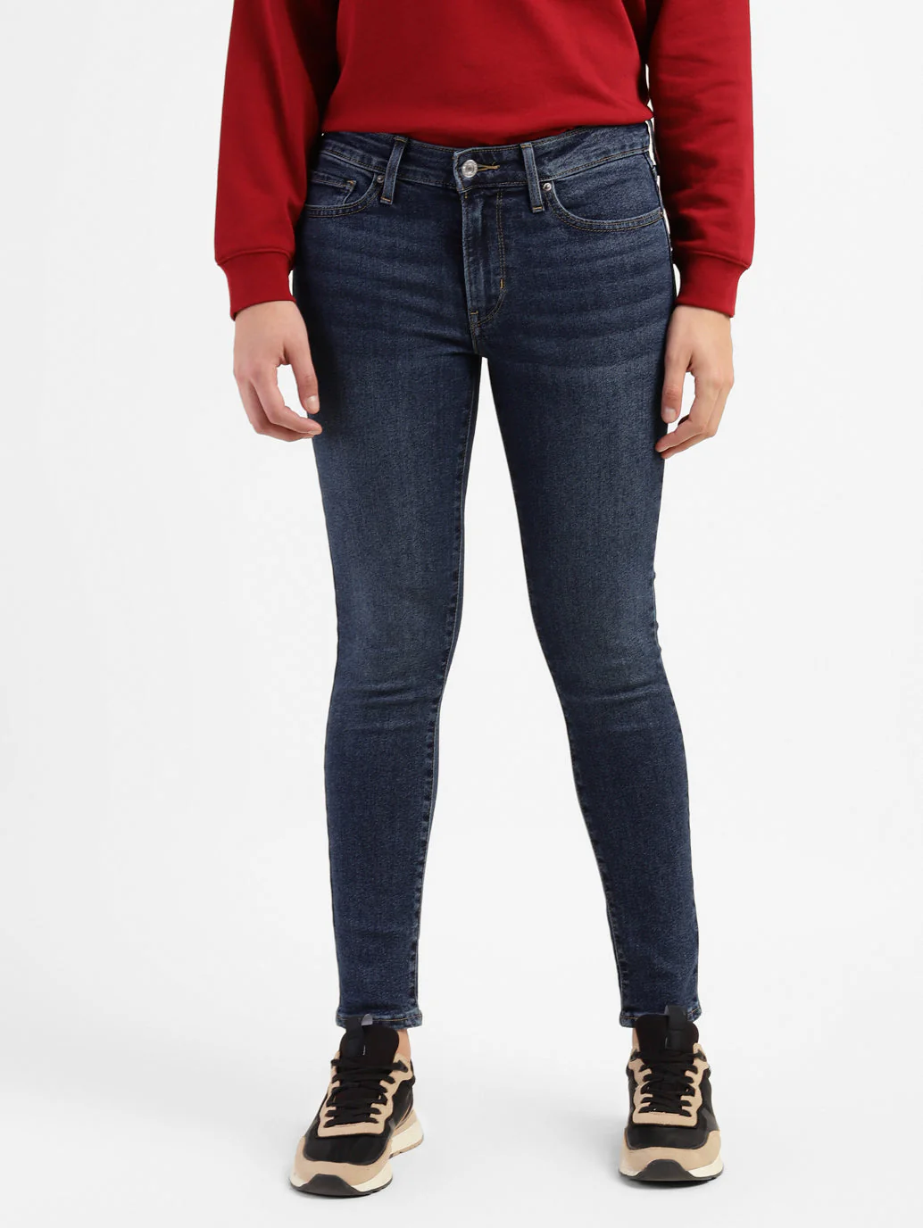 Women's 711 Blue Skinny Fit Mid Rise Jeans - Image 2