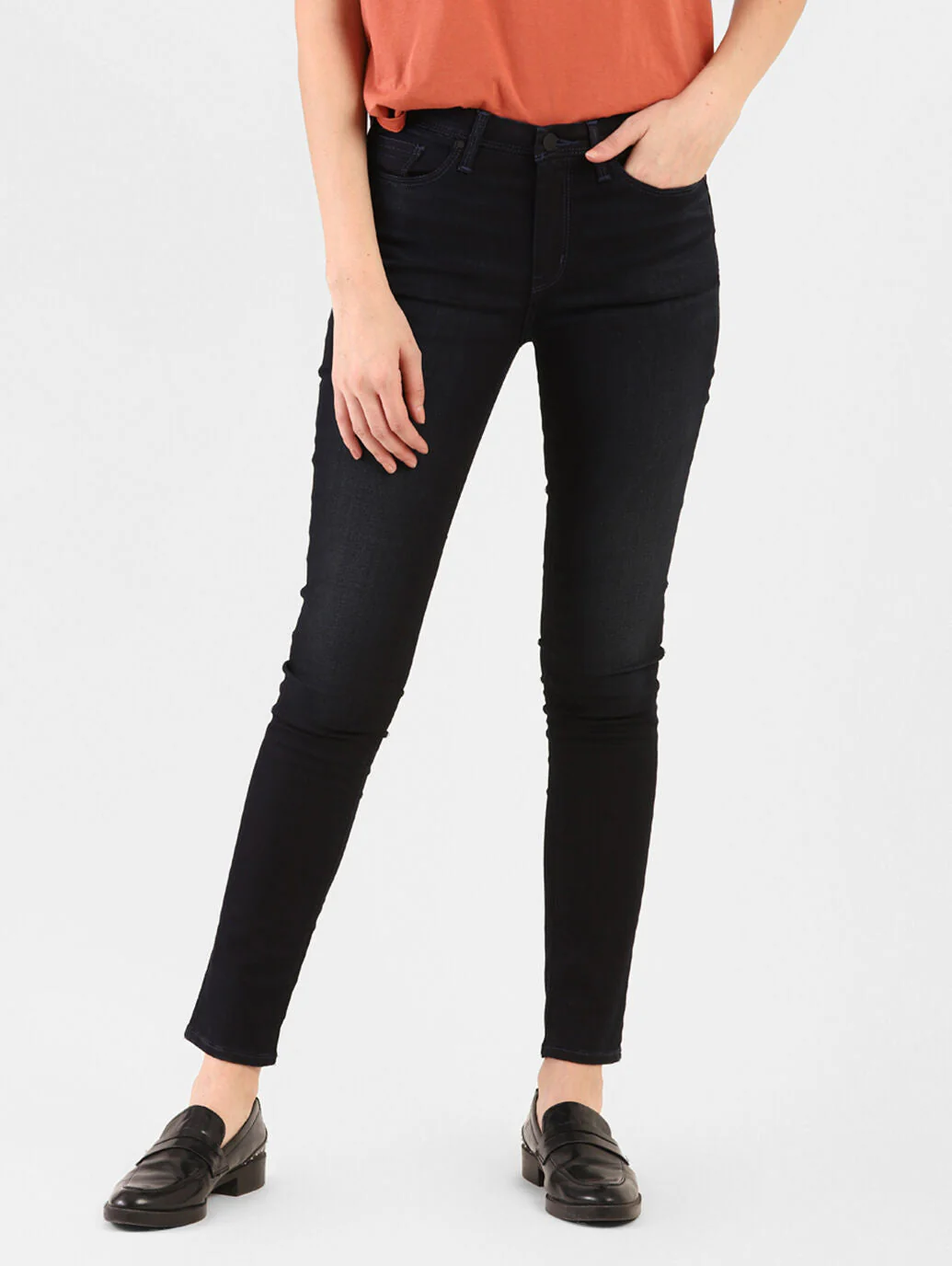 Women's 711 Blue Skinny Fit Mid Rise Jeans