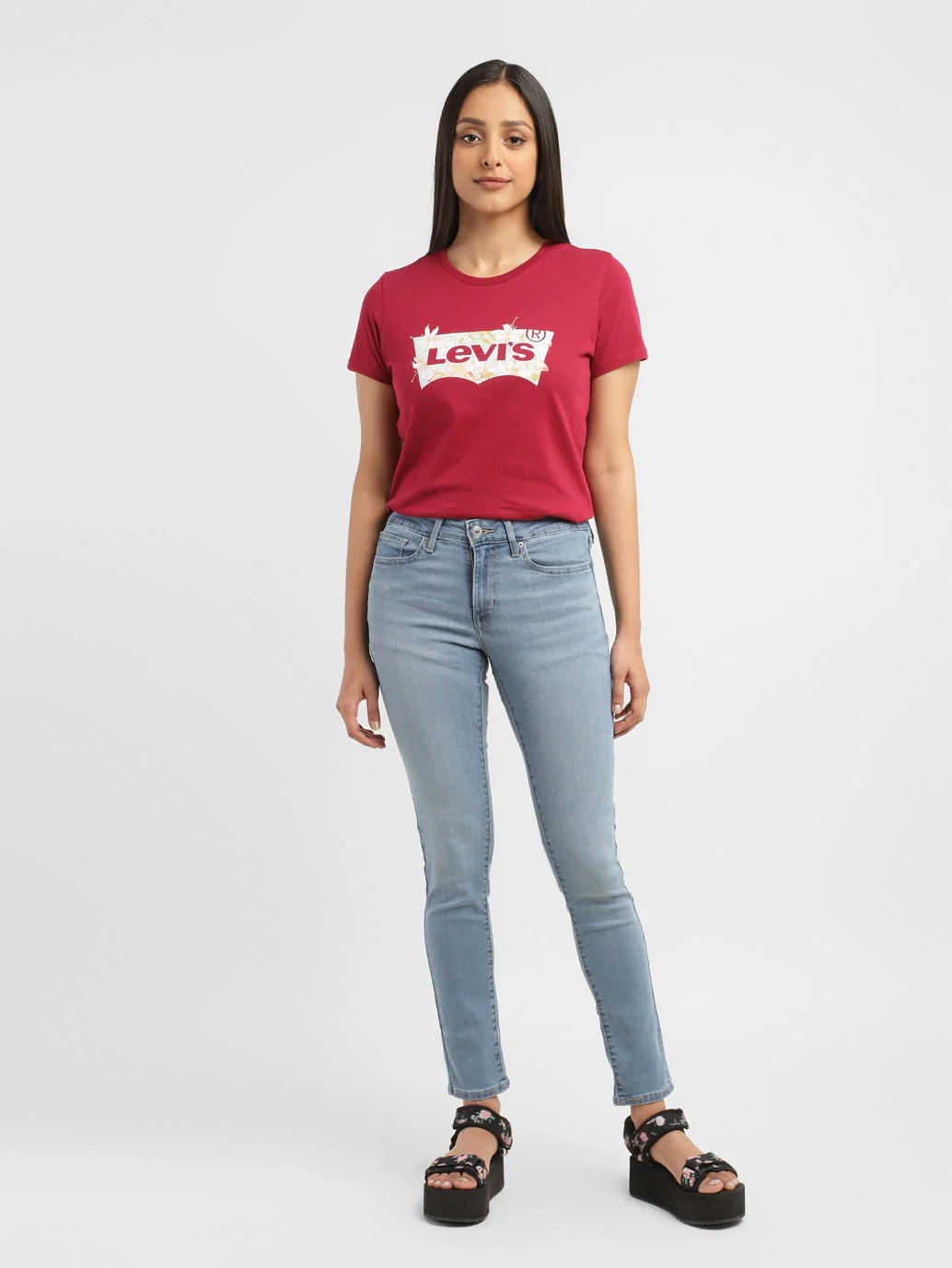 Women's 711 Blue Skinny Fit Mid Rise Jeans - Image 5