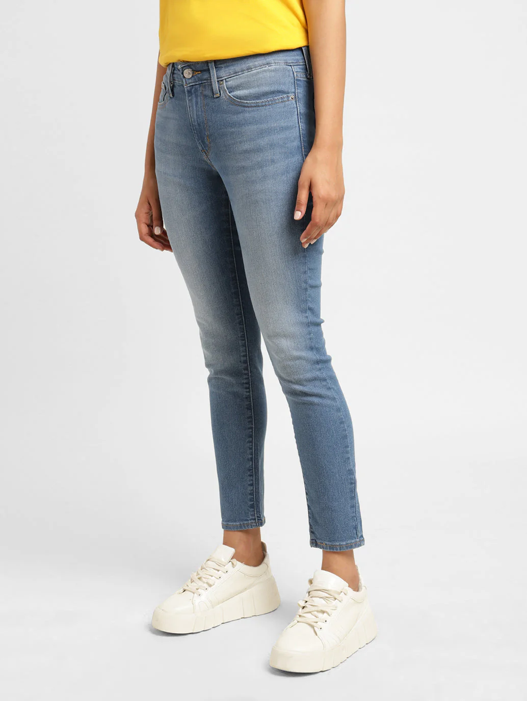 Women's 711 Blue Skinny Fit Mid Rise Jeans - Image 4