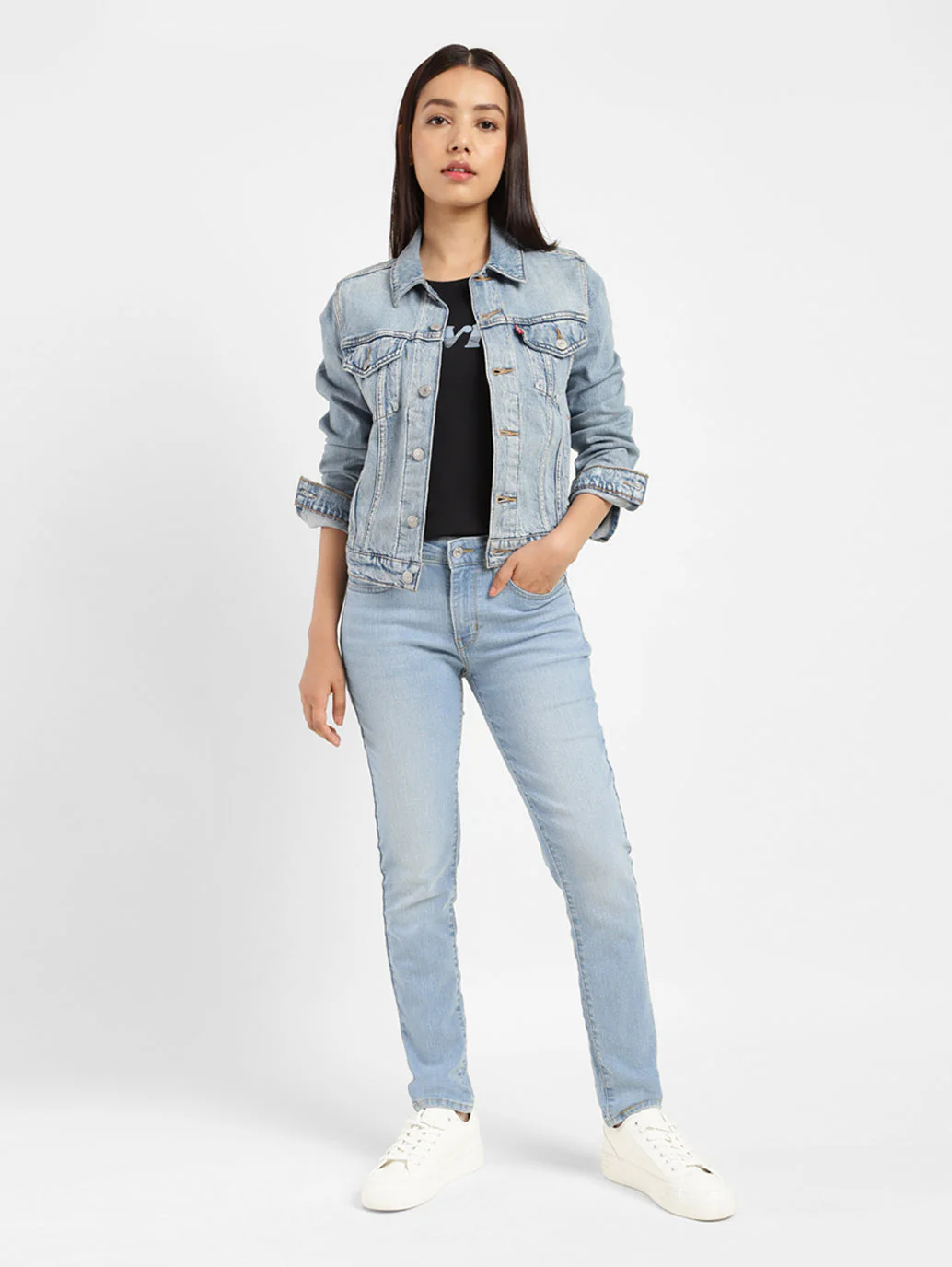 Women's 711 Blue Skinny Fit Mid Rise Jeans - Image 2