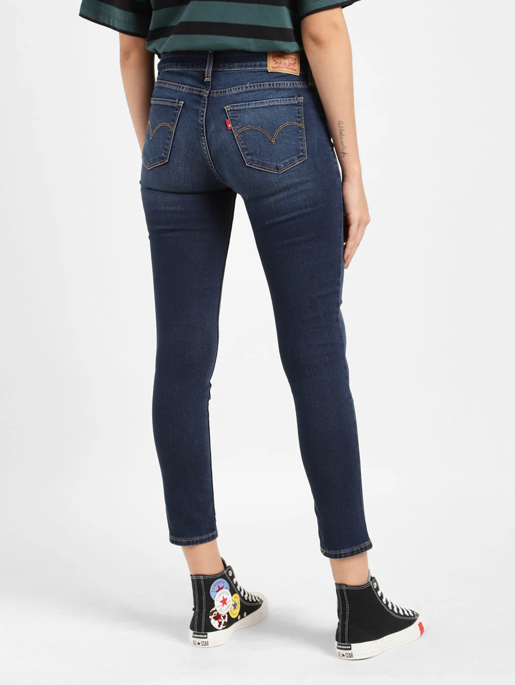 Women's 711 Blue Skinny Fit Mid Rise Jeans - Image 3