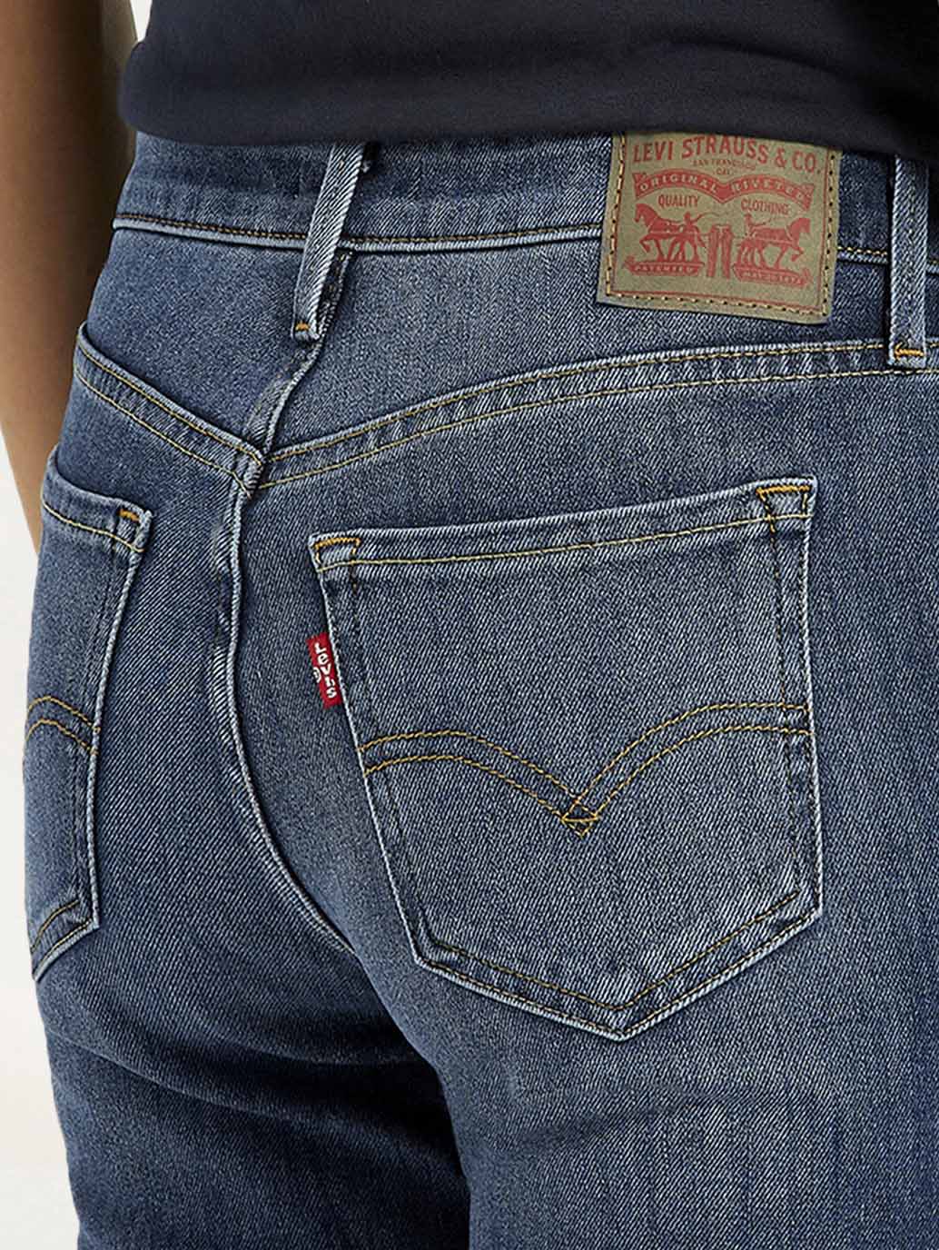 Women's 711 Indigo Skinny Fit Mid Rise Jeans - Image 4