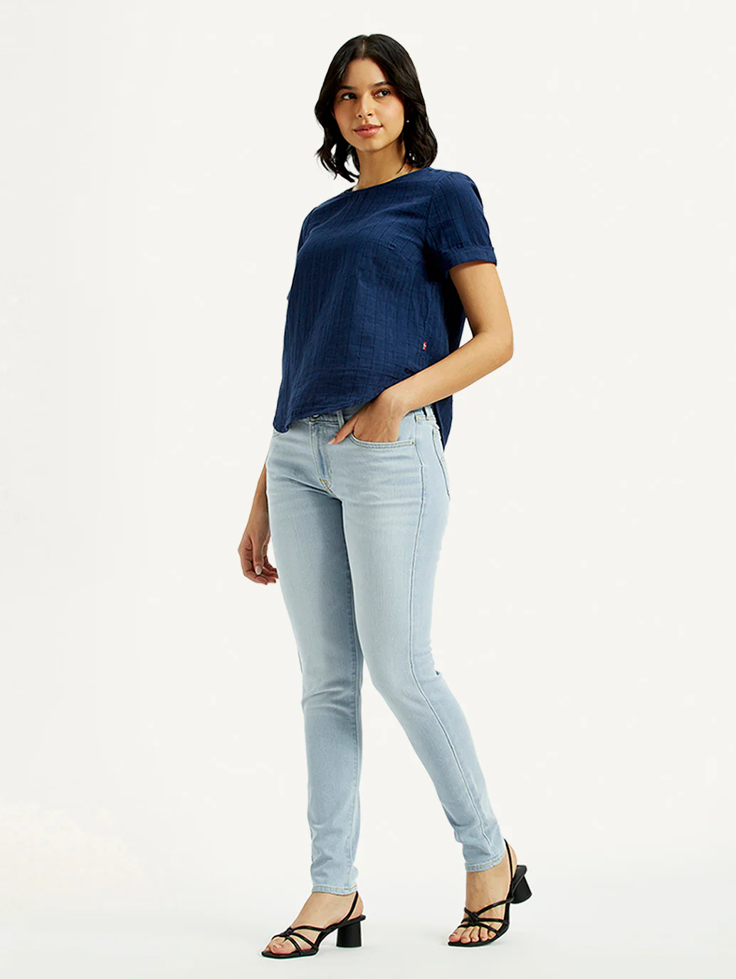 Women's 711 Light Indigo Skinny Fit Mid Rise Jeans - Image 2