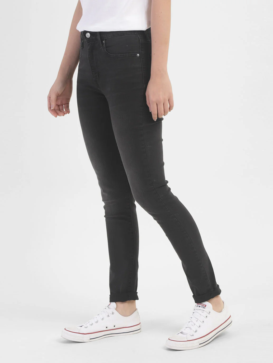 Women's 721 Black Skinny Fit High Rise Jeans - Image 5
