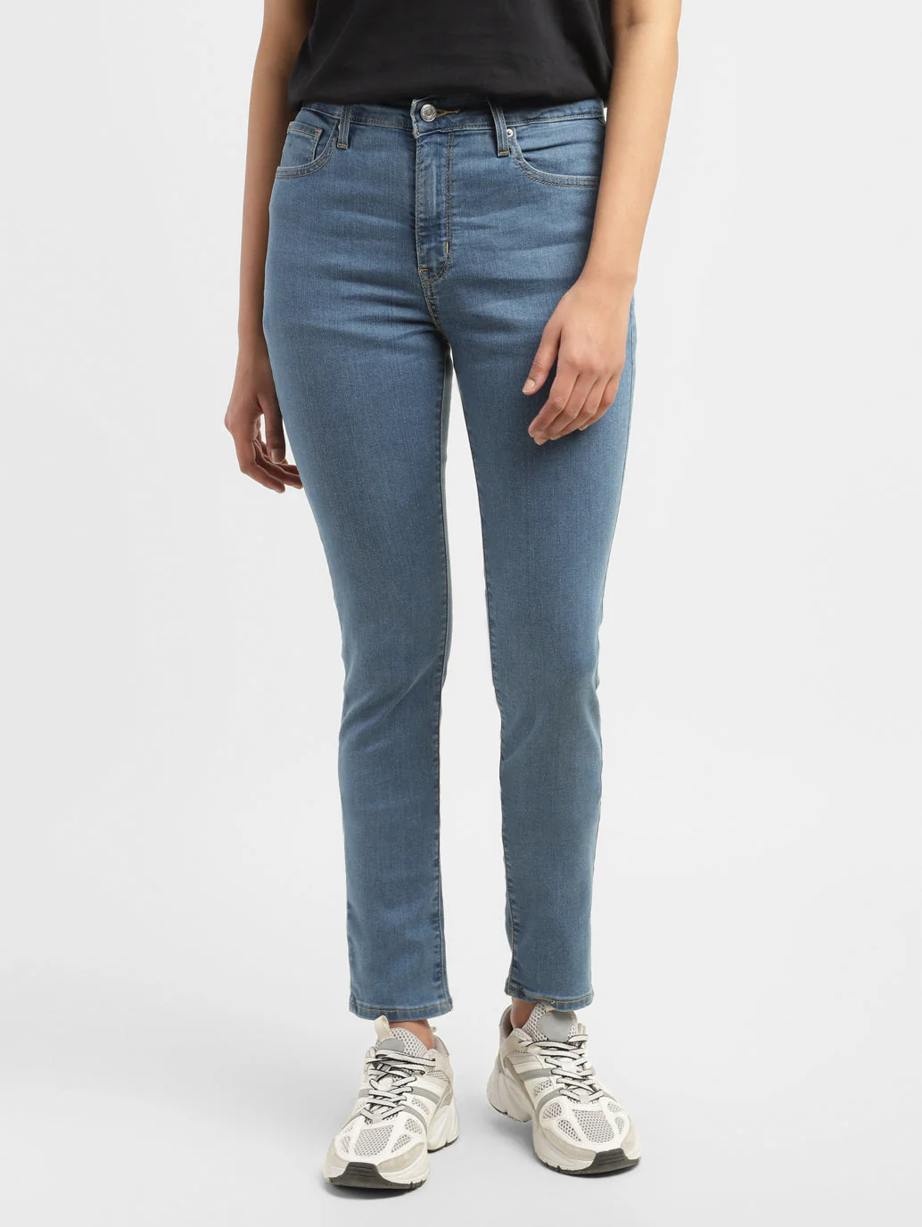Women's 721 Blue Skinny Fit High Rise Jeans - Image 2